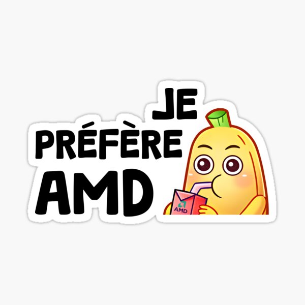 Je préfère AMD N/B Sticker