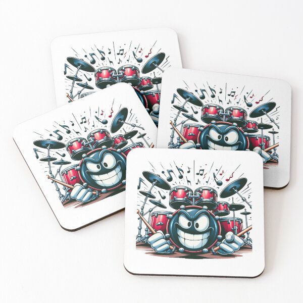 Item preview, Drum Up Some Fun! Whimsical Drum Set Character Tee for Music Lovers designed and sold by Moisky Patterns.