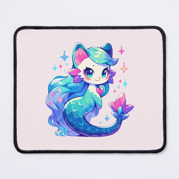 Item preview, Cute Kawaii Mermaid Cat with Hearts designed and sold by CozyKawaiiArt.