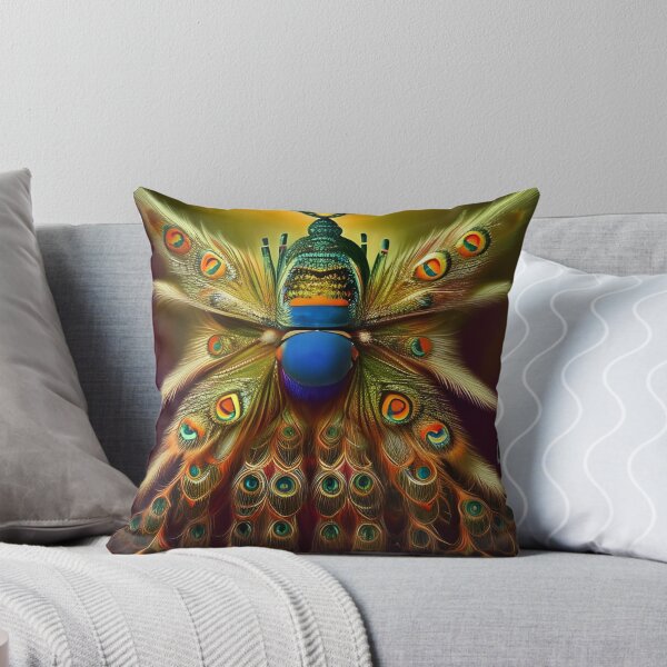 Peacock Moth Throw Pillow