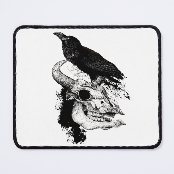 Item preview, Raven on a skull, artistic drawing designed and sold by Marcin Glawdel.