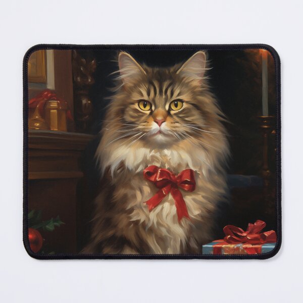Item preview, Maine Coon cat Christmas greeting card designed and sold by PetsArt.