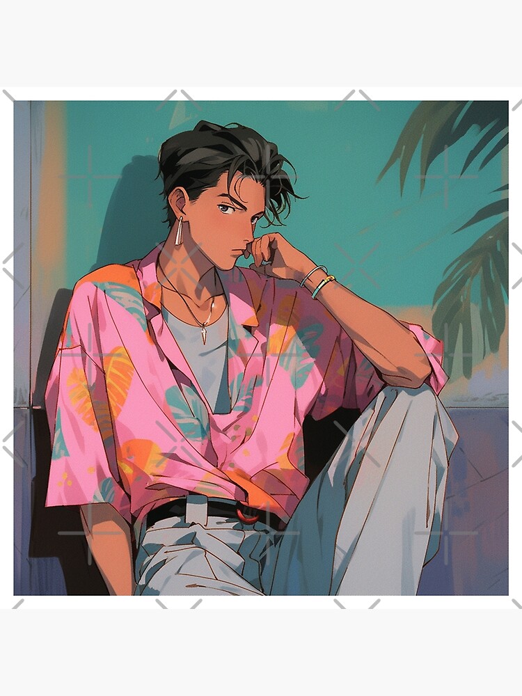 Anime Junior Boys Dress Shirts Anime Bad Boy Wearing A Pink