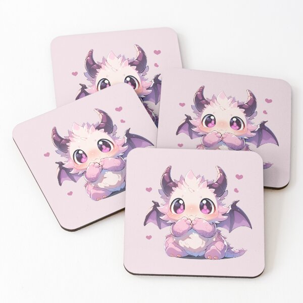 Item preview, Cute Kawaii Happy Dragon in Pink and Purple Pastel designed and sold by CozyKawaiiArt.