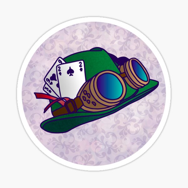 Chapeau vert et lunettes steampunk Sticker