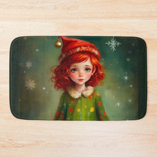 Item preview, Cute Redhead Christmas Elf designed and sold by Retro Salt.