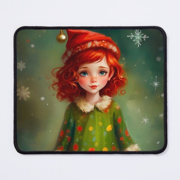 Item preview, Cute Redhead Christmas Elf designed and sold by Retro Salt.
