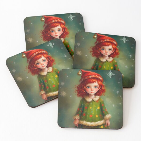 Item preview, Cute Redhead Christmas Elf designed and sold by Retro Salt.