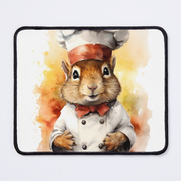 Item preview, Watercolor Squirrel Chef Cook designed and sold by BadLuckByDesign.