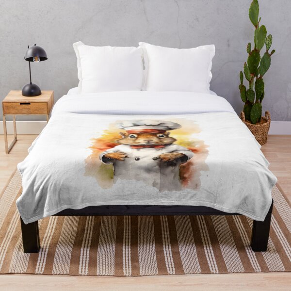 Artikelvorschau, Aquarell-Eichhörnchen-Chefkoch entworfen und verkauft von BadLuckByDesign.