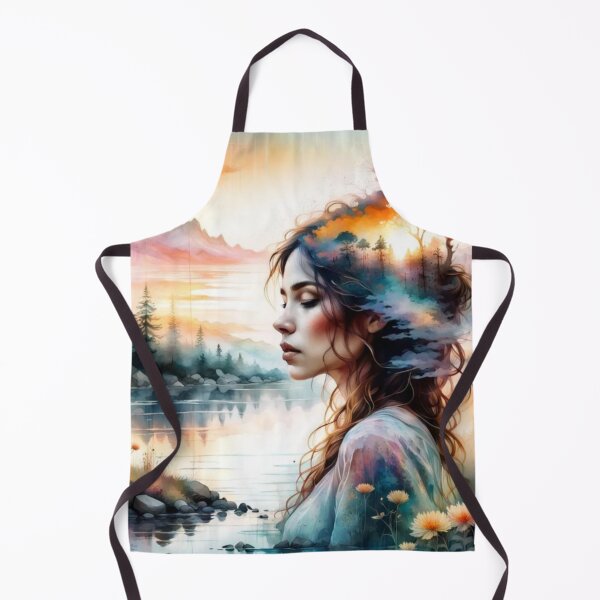 Item preview, Double Exposure the Lake and her Dreams Woman designed and sold by WearWolfDesigns.