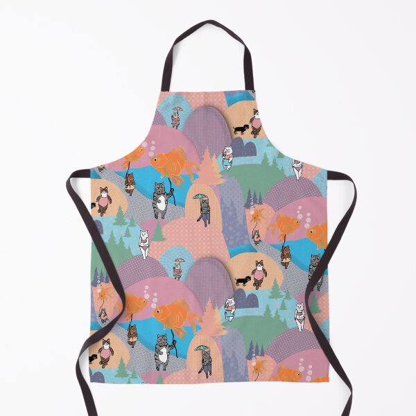 Item preview, Surreal Cats in bathing suits with Goldfish Ballons designed and sold by Quick Brown Fox Canada.