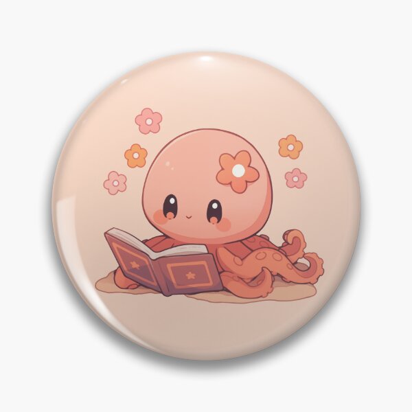 Item preview, Cute Kawaii Octopus Reading a Book designed and sold by CozyKawaiiArt.