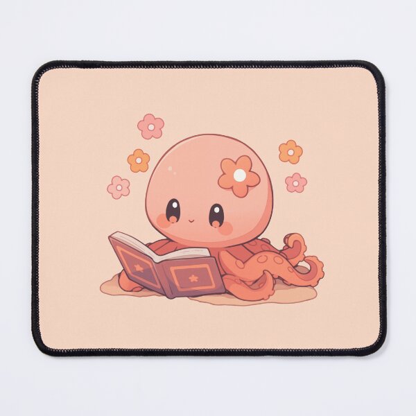 Item preview, Cute Kawaii Octopus Reading a Book designed and sold by CozyKawaiiArt.