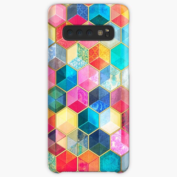 Crystal Bohemian Honeycomb Cubes - colorful hexagon pattern Samsung Galaxy Snap Case