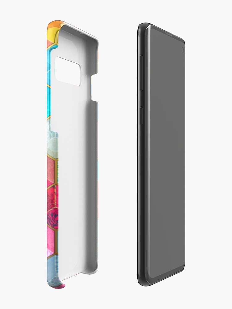 Alternate view of Crystal Bohemian Honeycomb Cubes - colorful hexagon pattern Case & Skin for Samsung Galaxy