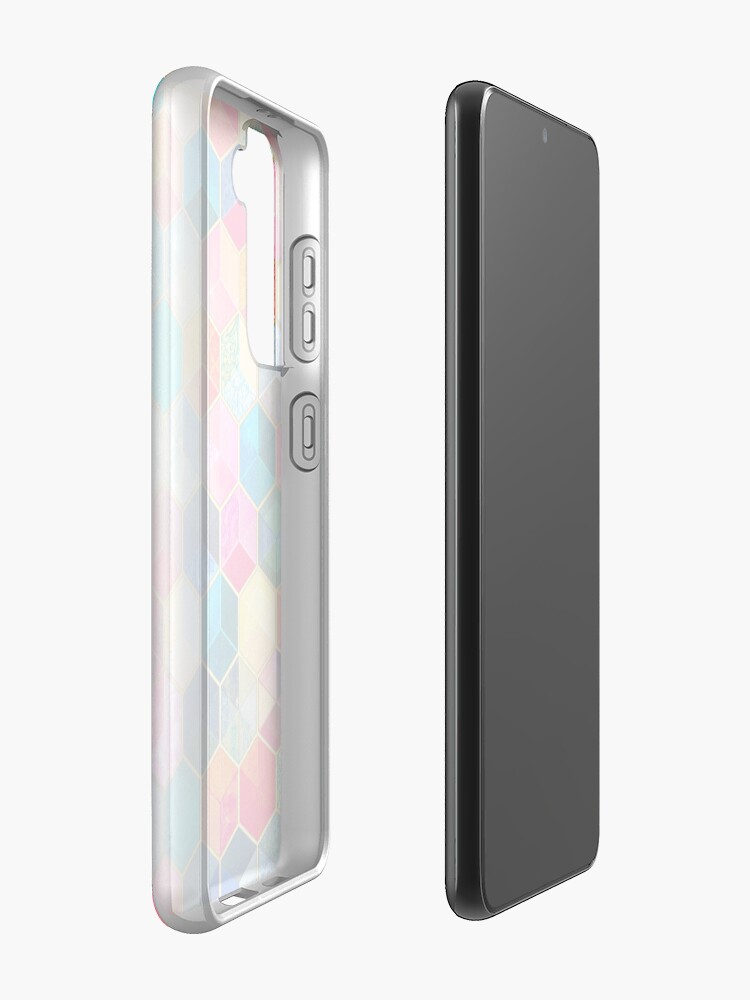 Alternate view of Crystal Bohemian Honeycomb Cubes - colorful hexagon pattern Samsung Galaxy Phone Case