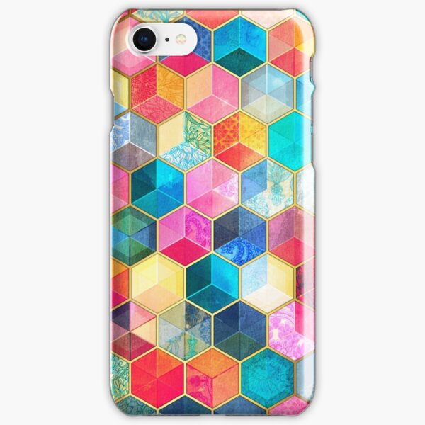 Crystal Bohemian Honeycomb Cubes - colorful hexagon pattern iPhone Snap Case