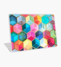 Crystal Bohemian Honeycomb Cubes - colorful hexagon pattern Laptop Skin