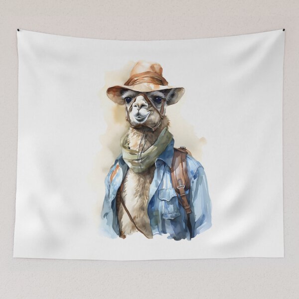 Item preview, Watercolor Tour Guide Camel designed and sold by BadLuckByDesign.