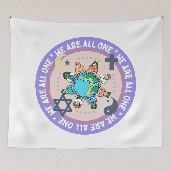 Item preview, WE ARE ALL ONE.. Brotherhood and planetary unity quote designed and sold by Alkymias.