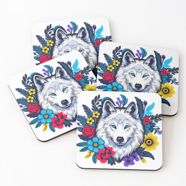 Item preview, Wolf with flowers designed and sold by IsaMarina.