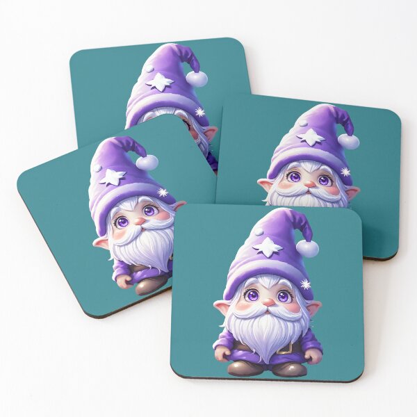 Aperçu de l'œuvre Gnome d'hiver violet avec chapeau pointu créée et vendue par Biberwerke.