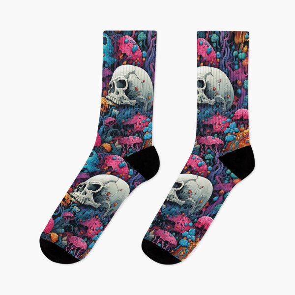 Item preview, Psychedelic skull illustration designed and sold by sparrowski.
