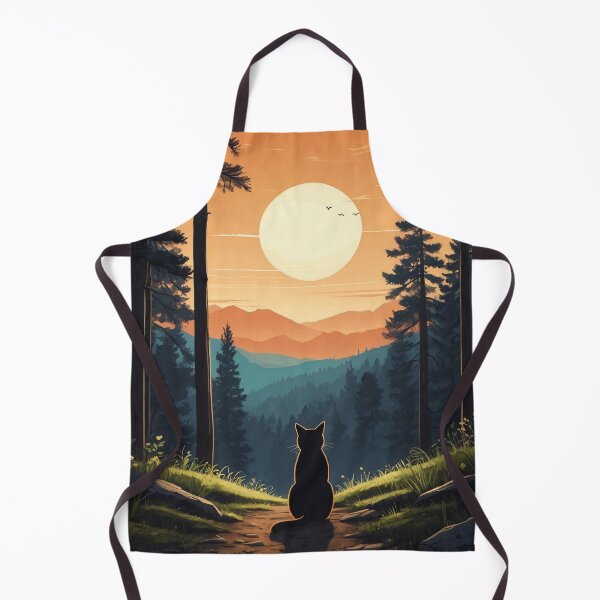 Item preview, Cat watching sunset scene designed and sold by ZenStickConcept.
