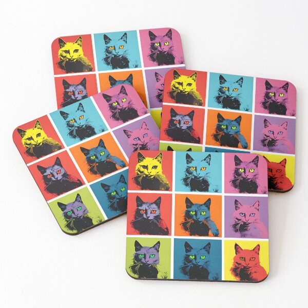 Item preview, Andy Warhol style color infused cats design T-Shirt designed and sold by AiApparel24-art.