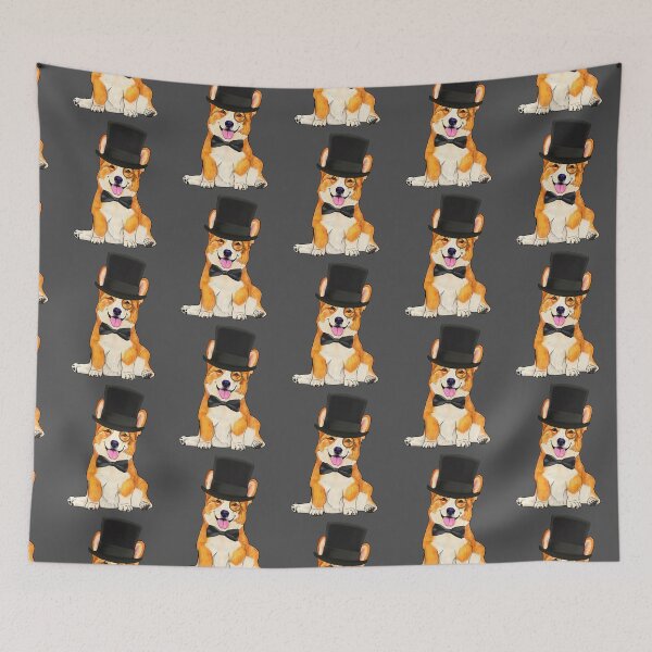 Item preview, Corgi in a top hat and bow tie designed and sold by Mehu.