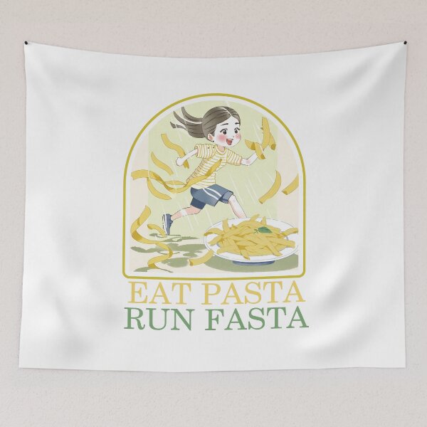 Item preview, Eat pasta run fasta AI designed and sold by StudioARTHUR.