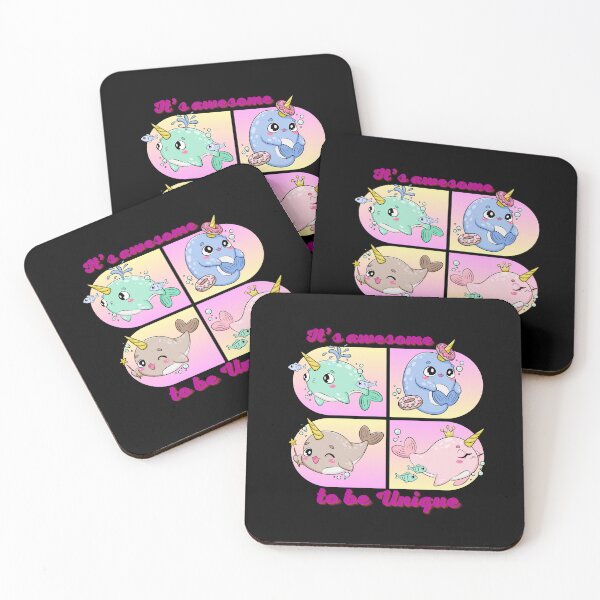 Item preview, It's Awesome To Be Unique Cute Narwhals designed and sold by kuremureDesign.