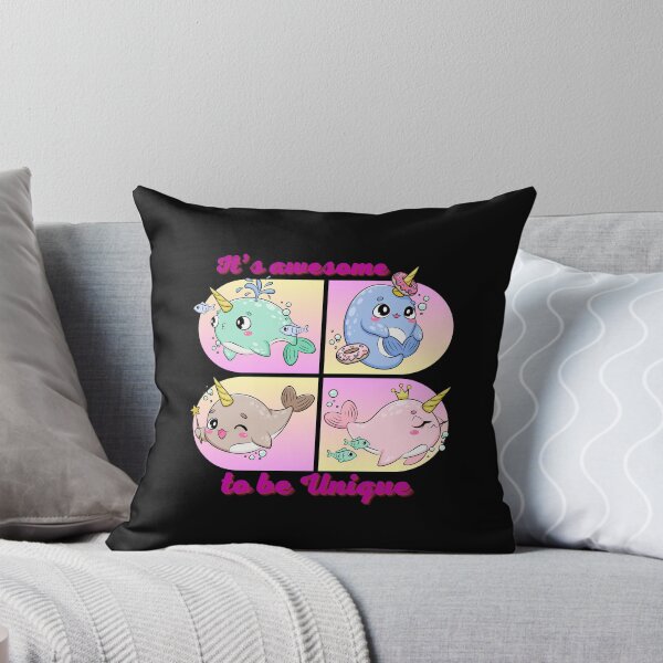Item preview, It's Awesome To Be Unique Cute Narwhals designed and sold by kuremureDesign.