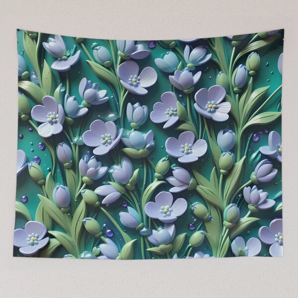 Item preview,  Realistic delicate 3D wild flowers - expressive botanical pattern. designed and sold by My-fake-places.