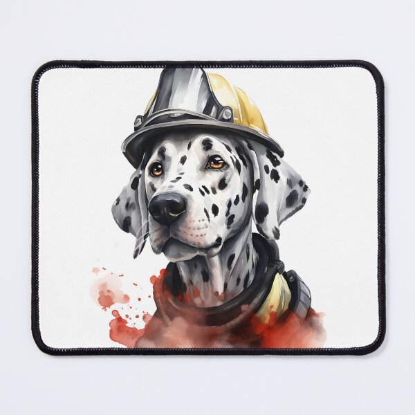 Item preview, Watercolor Firefighter Dalmatian Puppy designed and sold by BadLuckByDesign.