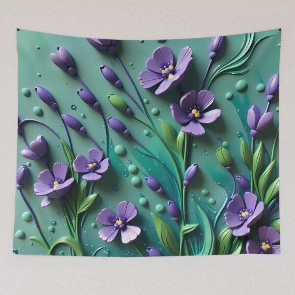 Item preview,  Realistic delicate 3D wild flowers - expressive botanical pattern. designed and sold by My-fake-places.