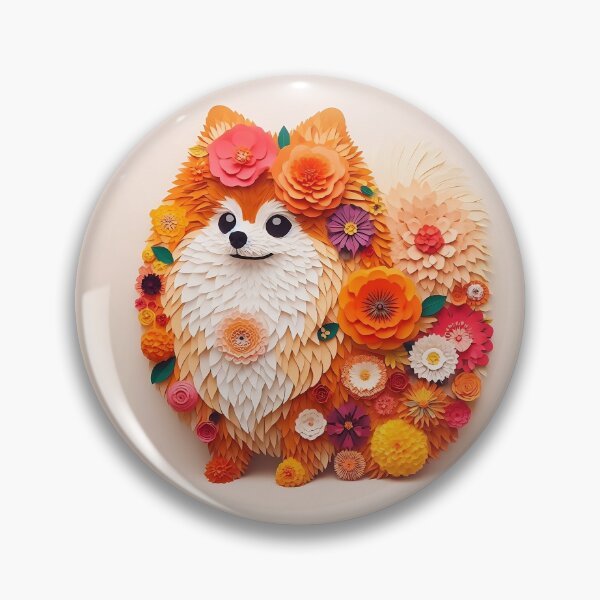 Item preview, Frida Kahlo Flowery Pomeranian  designed and sold by cloudhiker.