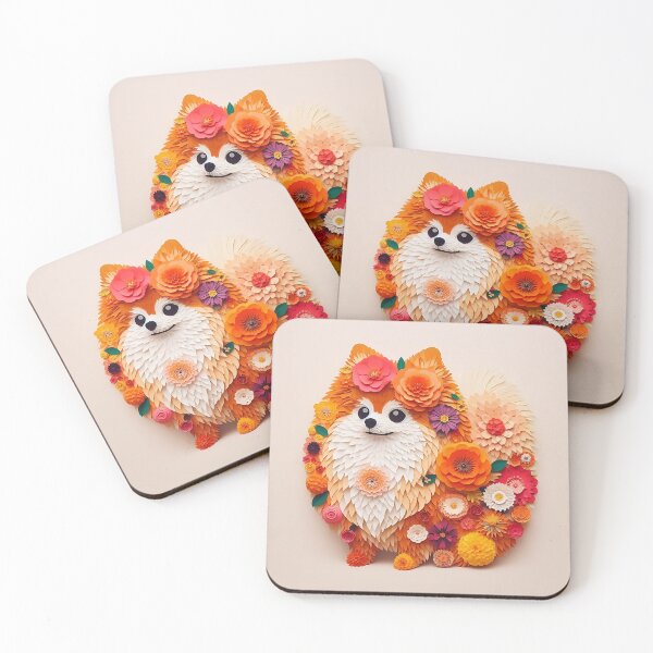 Item preview, Frida Kahlo Flowery Pomeranian  designed and sold by cloudhiker.