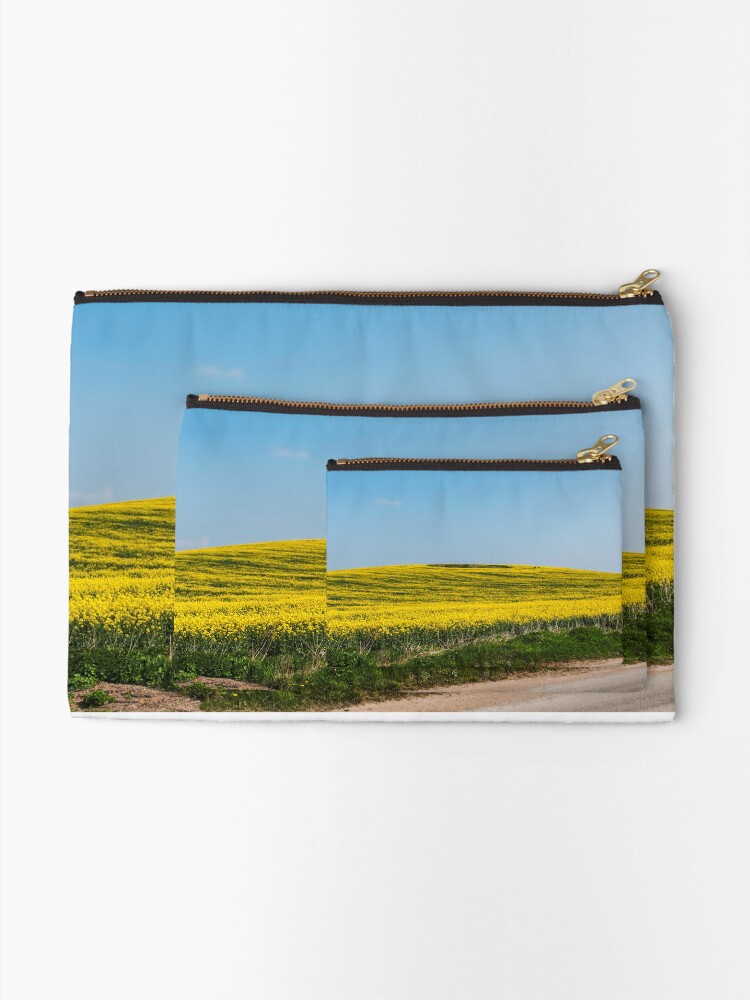 Thumbnail 2 of 4, Zipper Pouch, Yellow fields designed and sold by jimhellier.