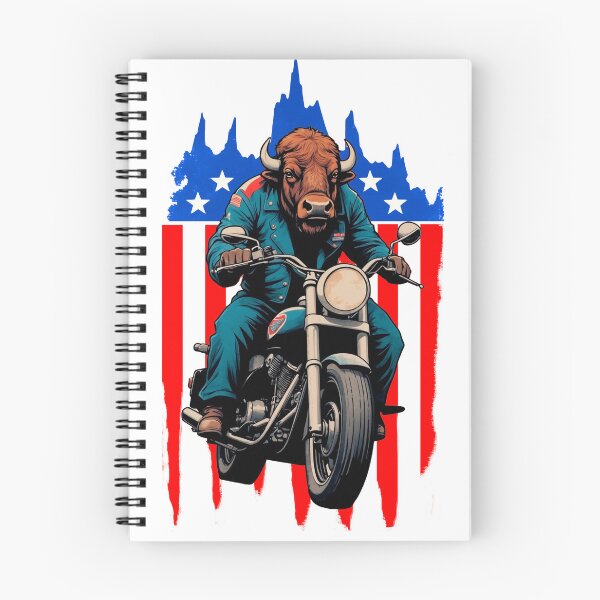Aperçu de l'œuvre Pilote Big Buffalo sur une moto vintage créée et vendue par PETS ABC.