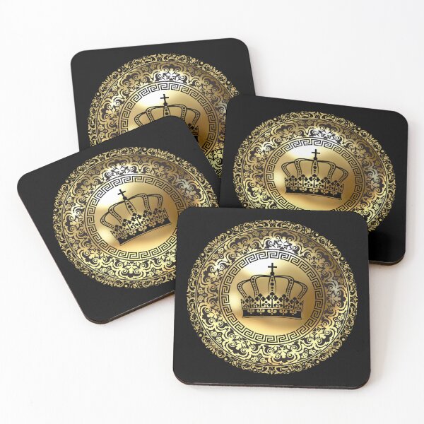 Item preview, Ornate Baroque Crown Black Gold Greek Key designed and sold by Yiorgos Designs.