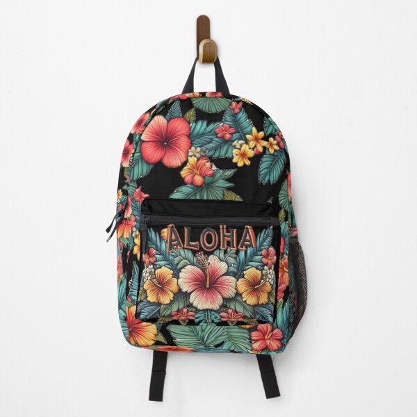 Item preview, Backpack with Flowers and Aloha designed and sold by Cosmic-Carps.