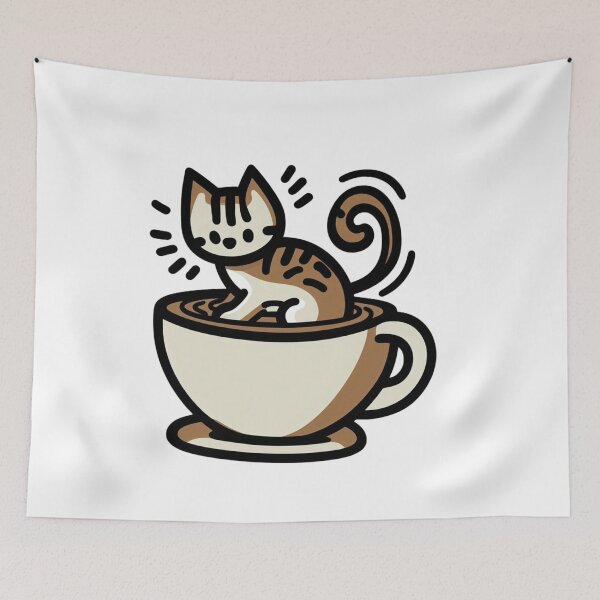 Item preview, Cat and Coffee Cat Cult Lovely Kitty Barista Cats designed and sold by sharon1210.