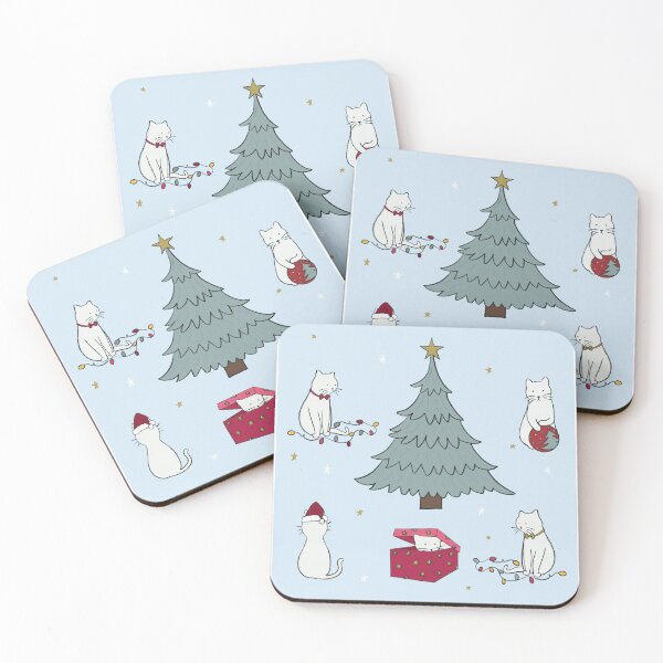Item preview, Happy Holidays cute Christmas cats illustration Greeting card style designed and sold by trefail.