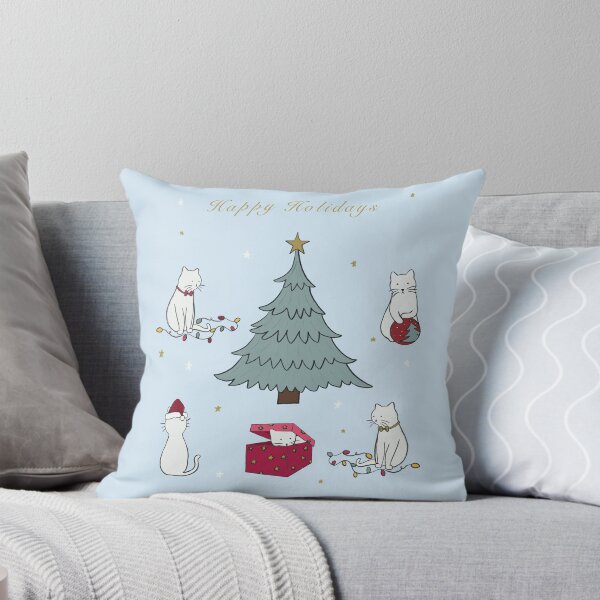 Item preview, Happy Holidays cute Christmas cats illustration Greeting card style designed and sold by trefail.