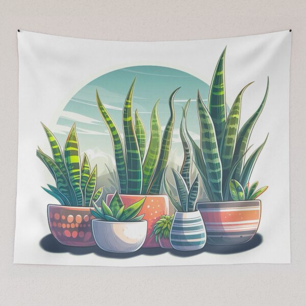 Item preview, Snakeplant Desert Scene - Potted Plant Painting designed and sold by Star-Fragment.