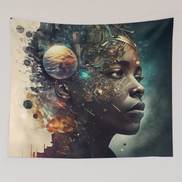 Item preview, Afrofuturism Art designed and sold by MidJourneymen.