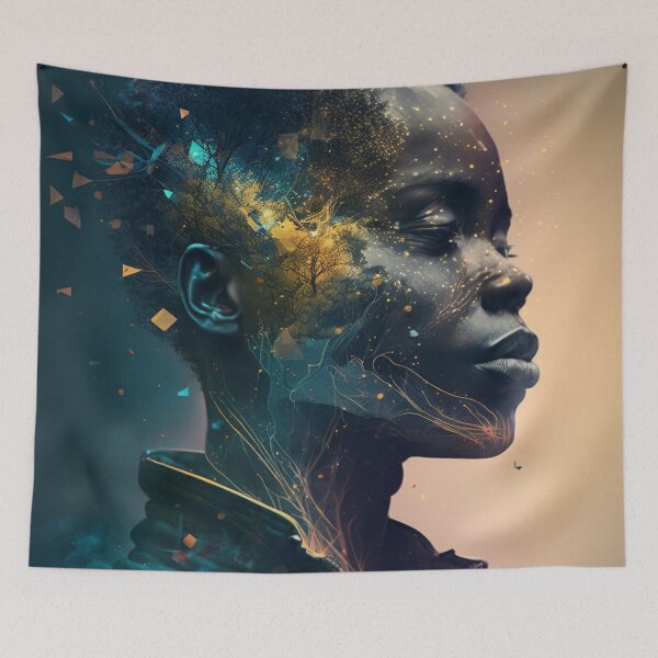 Item preview, Afrofuturism Art designed and sold by MidJourneymen.