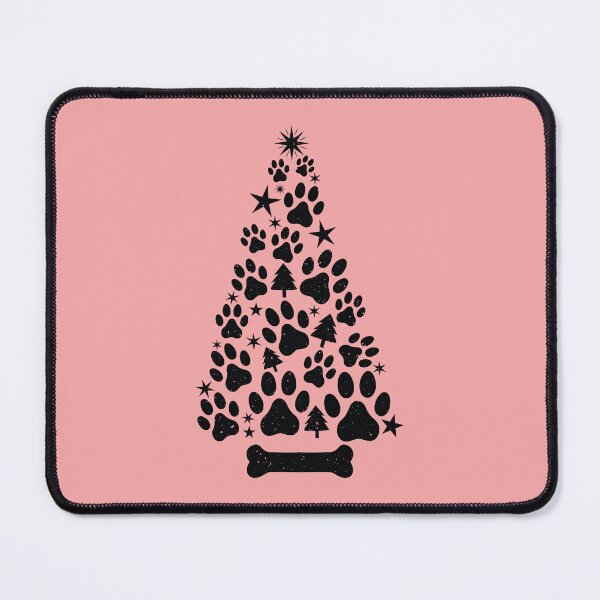 Item preview, Dog Paws Merry Christmas Tree Animal Lovers Pink Holiday Design designed and sold by ArtMeetsPizza.